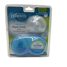 Dr. Brown's Ultra-Thin Nipple Shields With Sterilizer Case, Size 2- 25 mm And Up