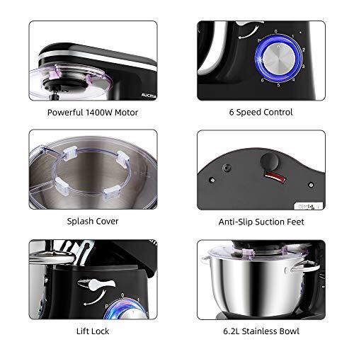 Aucma Stand Mixer, 6.2L Food Mixers for Baking, Electric Kitchen Mixers