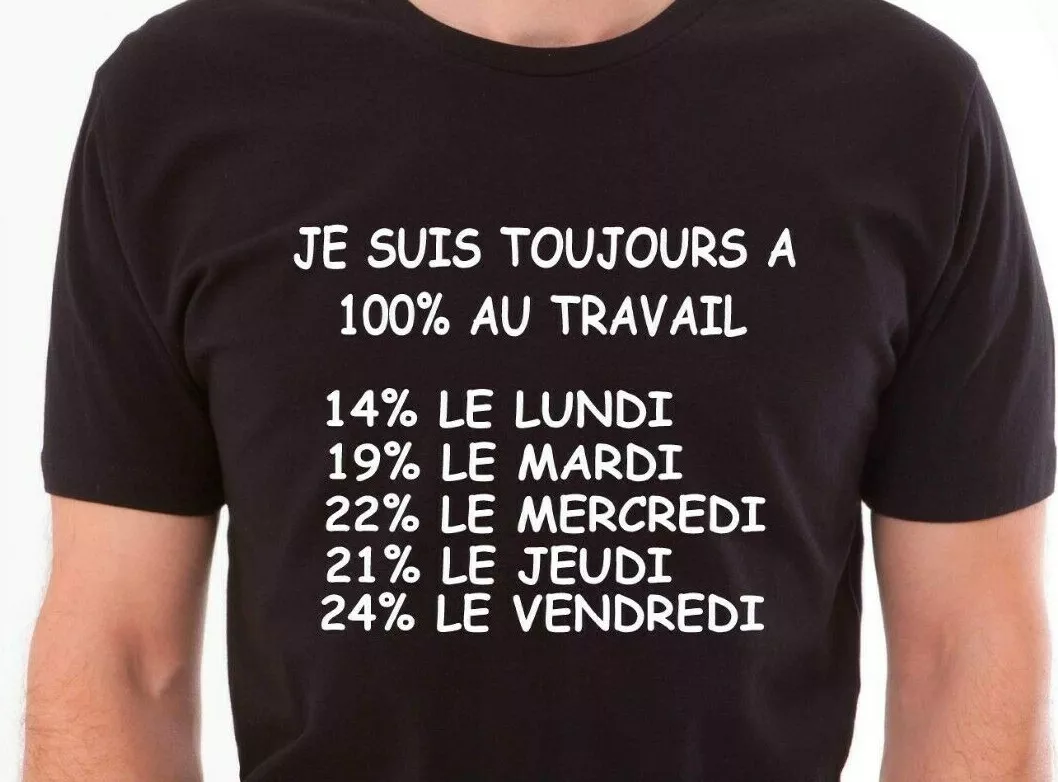 T-shirt homme humour. Pas besoins d'être fou pour travailler ici