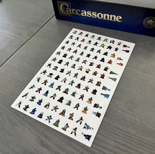 Carcassonne 20th Anniversary | Meeple and Abbot Sticker Sheet | Game Piece