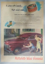 Simoniz Car Car Finish Ad: Drive Never Ending Beauty 1940's Size: 11 x 15 inches