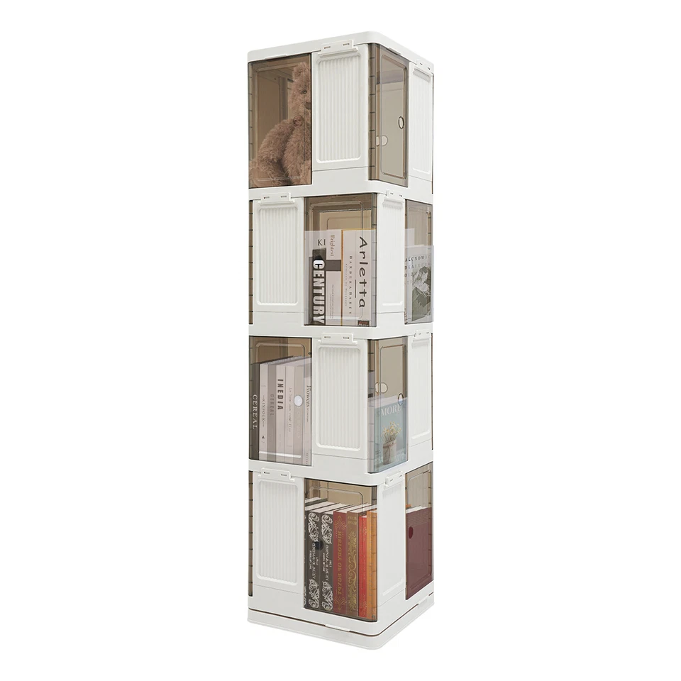 4-Tier Rotating Bookshelf, Book Storage Shelf, Floor Standing Rotating Bookcase - Image 4 of 4