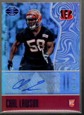 B4161- 2017 Panini Illusions Blau #157 Carl Lawson Auto / 100 - Nm-Mt (Rookie)