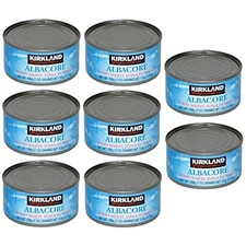 Kirkland Albacore Solid White Tuna in Water - 8 Cans (Total Net Weight 3.5lbs)