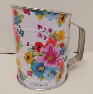 Pioneer Woman "Breezy Blossoms" Floral Farmhouse Metal Flour Sifter Hard to Find