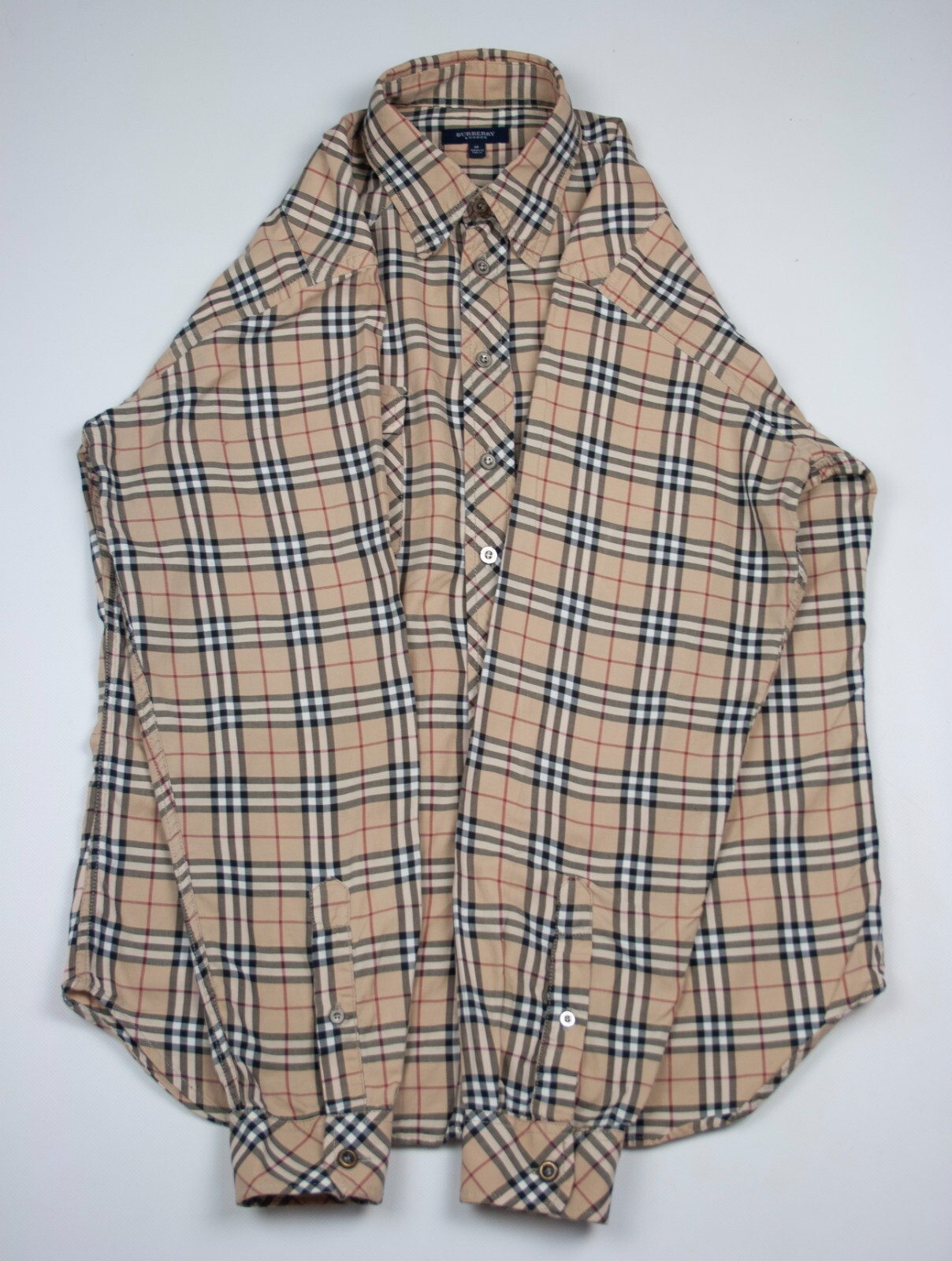 Burberry 00S Logo Nova Check Plaid Longsleeve Shirt Vintage image 8
