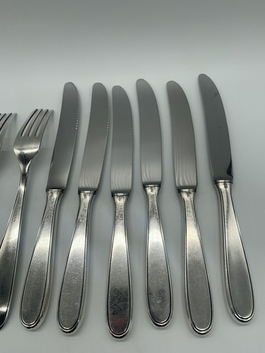 WMF 3100 Speise- Menü- Tafelbesteck 6 Personen 24 Teile Silber 90er Art Deco - Bild 11 von 16