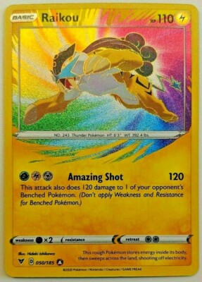 raikou pokemon card amazing rare - - 050/185 - Vivid Voltage - Lightning Rarity Raikou - SWSH04: Vivid Voltage