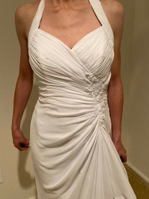 chiffon halter wedding dress