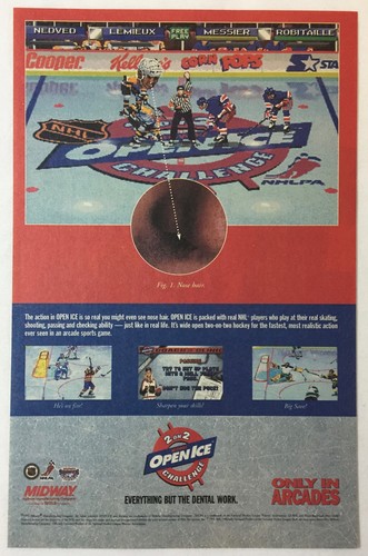 1995 video game ad page ~ 2 ON 2 MIDWAY OPEN ICE CHALLENGE