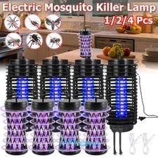 1~4PCS Electric Mosquito Insect Zapper Fly Bug Killer Trap LED Lamp Pest Control
