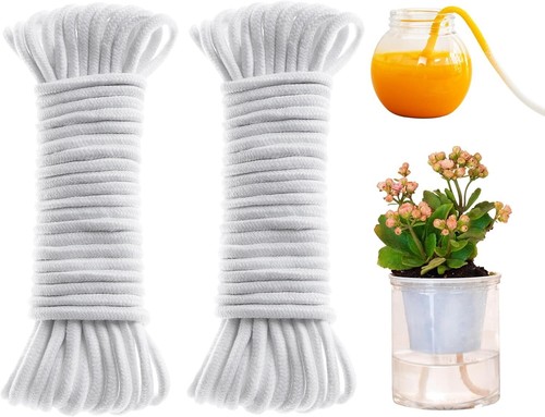 100Ft 1/4 Inch Self Watering Capillary Wick Cord Vacation Plant Waterer Rope