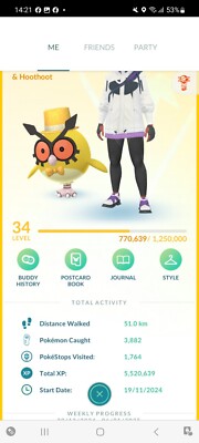 Pokemon Go ( Stage 34 ) Shiny Hoothoot Mütze ( 55 Shinys )