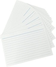 Revision Index Flash Record Cards White Pastel Plain/Ruled School Home Office
