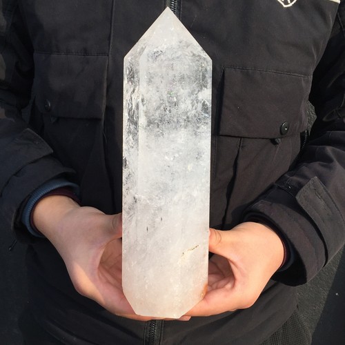 4.9LB TOP Natural Clear Quartz Obelisk Carved Crystal Wand Point Healing - Picture 5 of 13