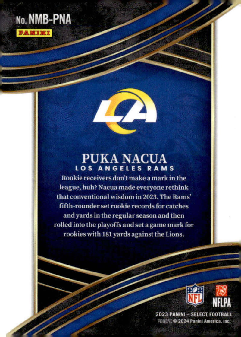 acu°SELECTページ PUKA NACUA RC 2023 Panini Select Base Numbers #18 ROOKIE NFL Rams