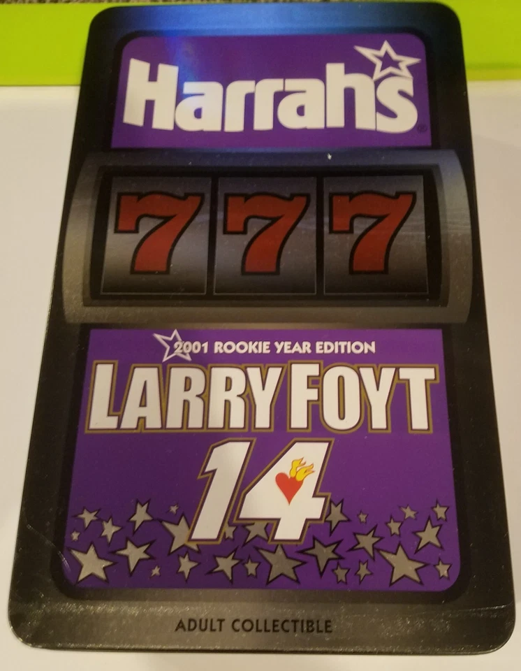 Coche coleccionable Larry Foyt NASCAR 2001 edición limitada #14 autografiado foto lata Foto 2 de 4