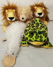 Webkinz Ganz Lot Of 5 Plush Plataypus Lions Frog Retriever No Code Toy Stuffed