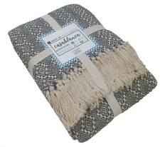 Soft Recycled Comfortable 100% Cotton Lightweight Moroccan Sofa Bed Chair Throw