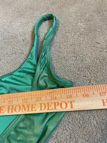 VTG Green Shimmering Travilla One Piece Swimsuit Sz 12 - Picture 10 of 13