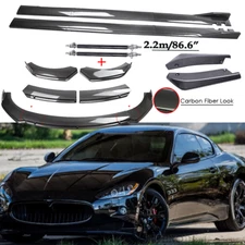 For Maserati Granturismo Front Bumper Lip Splitter Spoiler Side Skirt Rods Fiber