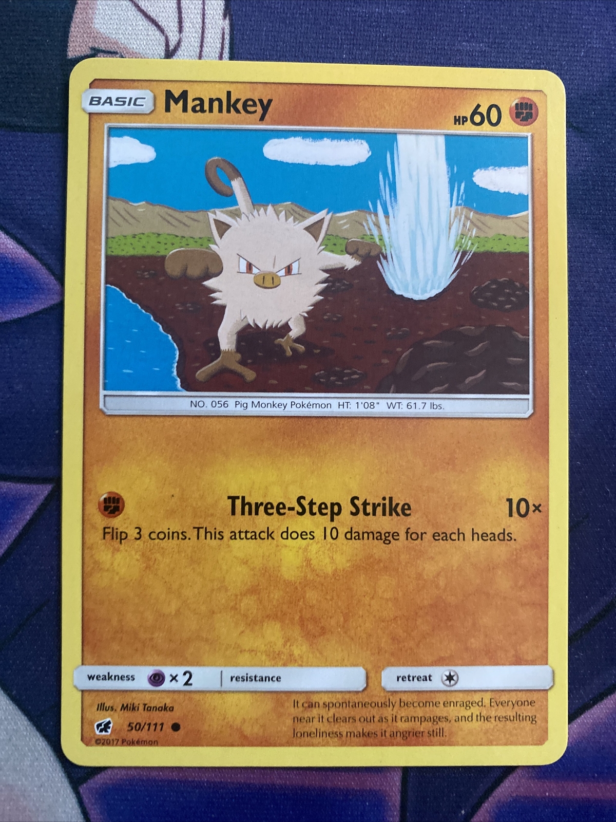 Pokemon TCG Sun and Moon Crimson Invasion LP Mankey 50/111