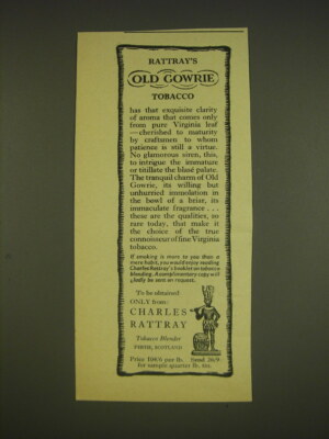 1963 Charles Rattray Old Gowrie Tobacco Ad - Rattray's Old Gowrie Tobacco