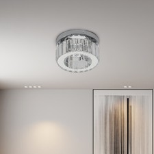 12W 20CM Modern Chandelier Ceiling Lamp LED Crystal Light Fitting Flush Round