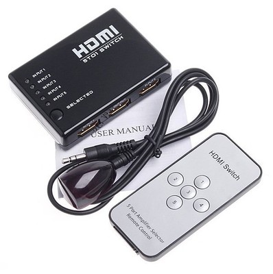 Happybird 5 ports HDMI switcher selector Hub for HDTV,DVD,XBOX ONE,PS4,3D.
