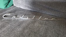 Vintage 1947-52 Cadillac Front Fender Script Emblem Vintage 1947-52 Cadillac Front Fender Script Emblem
