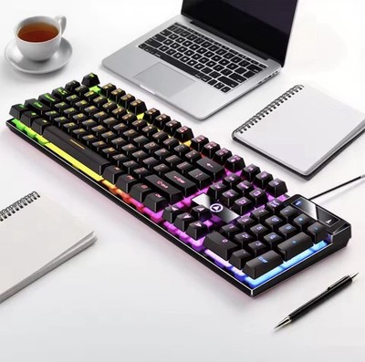 RGB Backlit Wired Gaming Keyboard Black English Layout New