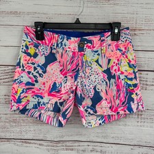 Lilly Pulitzer The Callahan Shorts Size 0 Colorful Coral Reef Print