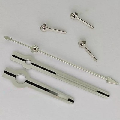 13.5x13x8x3.5mm Silver Trim Black Middle Watch Hands Set for VK63 Movement
