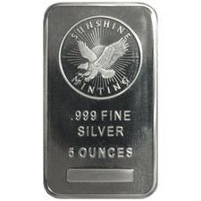 5 Troy oz Sunshine Mint .999 Fine Silver Bar Mint Mark SI Sealed 78.53 per troy oz