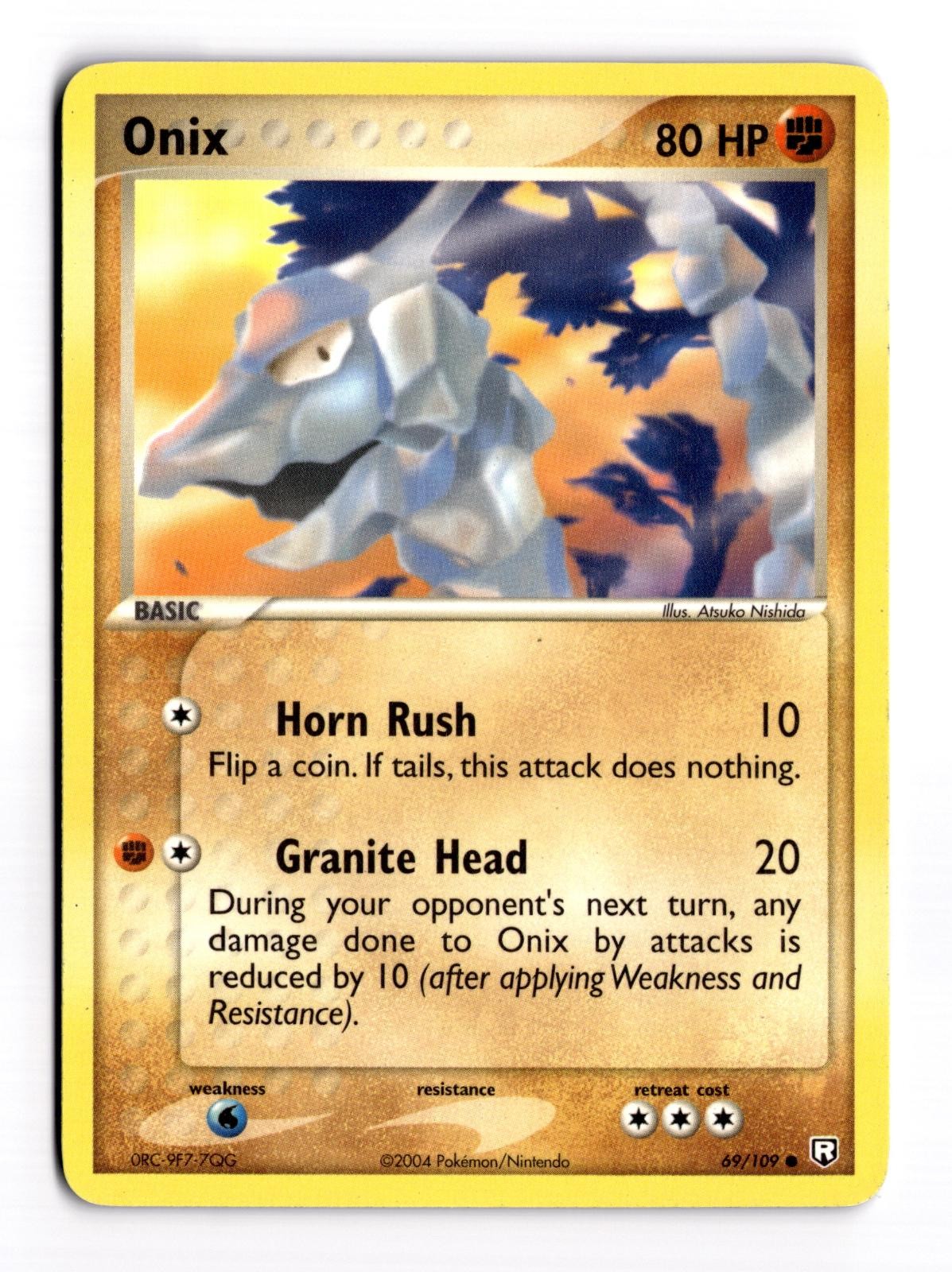 Onix 69/109 Common Team Rocket Returns Pokemon Lightly Played