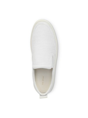 VIA SPIGA Womens Ivory Croc Markie Platform Athletic Sneakers 9.5 M