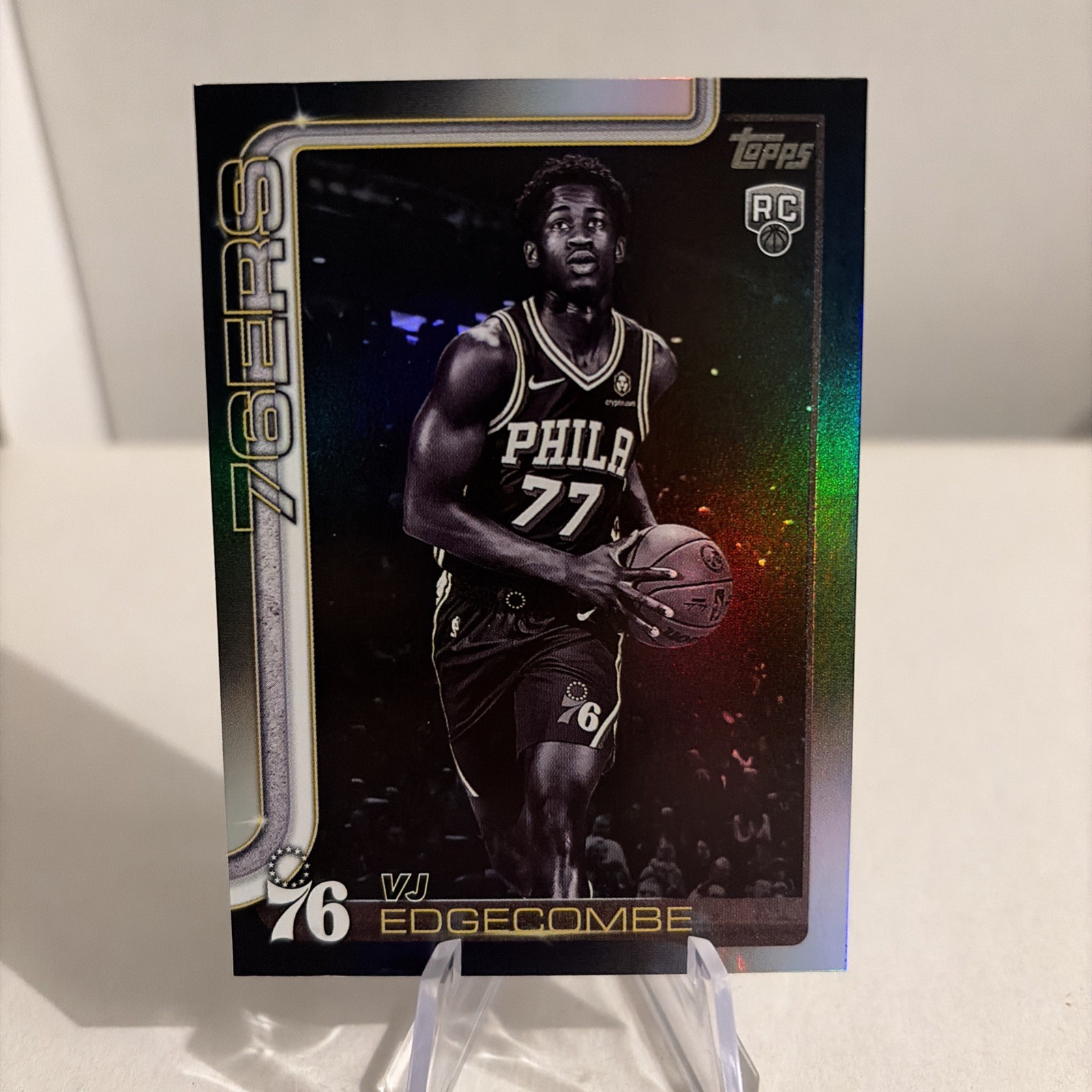 2025-26 Topps Flagship VJ Edgecombe Blackout Parallel #203 Rookie RC Rookie