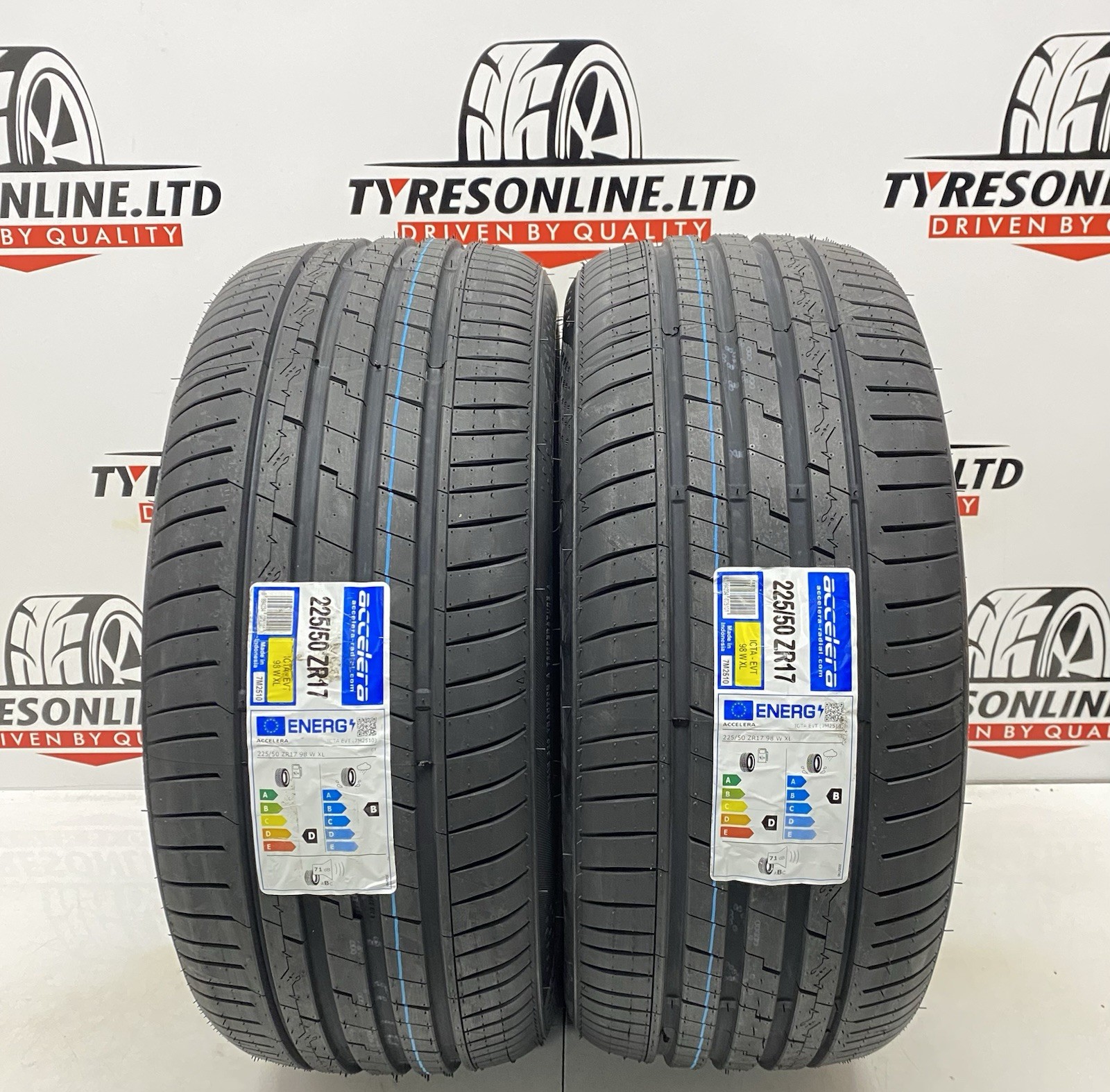 2 X 225 50 17 ACCELERA EVT 98W XL 225/50R17 BRAND NEW QUALITY TYRES 2255017