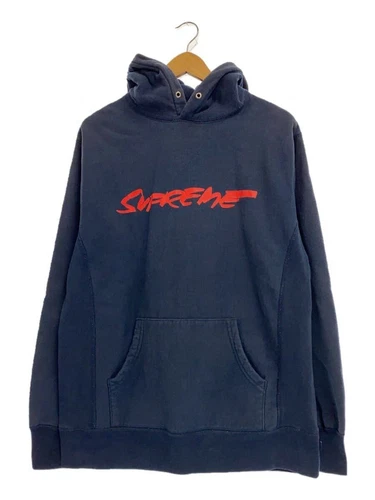 Felpa Supreme con cappuccio L cotone tinta unita navy usata
