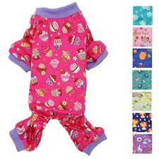 Dog Pajamas Soft Cotton M: Length 15", Chest 18" - 22", Hot Pink Cupcakes