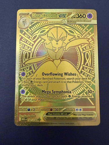 Pokemon Mega Evolutions Mega Gardevoir EX 187/132 Hyper Rare Gold