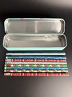 Decorative Tin Pencil Box With Fun Set of Eight Christmas Holiday-Themed Pencils — photo 1