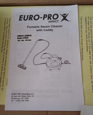 #ad Vintage 2004 EURO PRO Select Portable Steam Cleaner w Caddy EP922H 660873 NOS $199.99