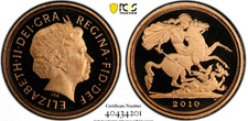 2010 GOLD Royal Mint QUARTER SOVEREIGN 1/4 Proof PCGS PR70DCAM Britain