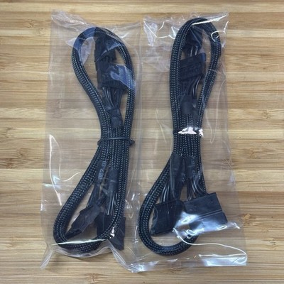2x EVGA SuperNOVA P2 6-Pin Modular PSU to 3x SATA Braided Power Cable New