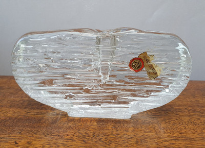 Vase Tischvase Zweigvase CM Studioglas Blockglas mundgeblasen 70er Vintage
