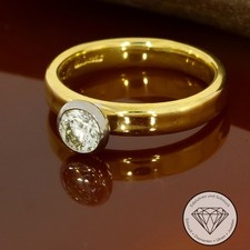 Wert 3.250,- Solitär Brillant Ring 750 / 18 Karat Gelb Weiß Gold Gr. 56,5 xxyy