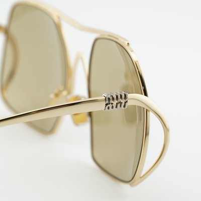 New Miu Miu MUA55S 5AK10R Shiny Gold/Yellow 57-18-140 