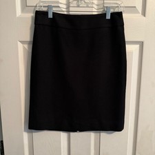 J. Crew Black Pencil Skirt Size 0 Wool Blend Office Professional Business