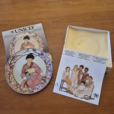 Piatto vintage Heinrich Villeroy Boch UNICEF bambini del mondo Giappone con scatola